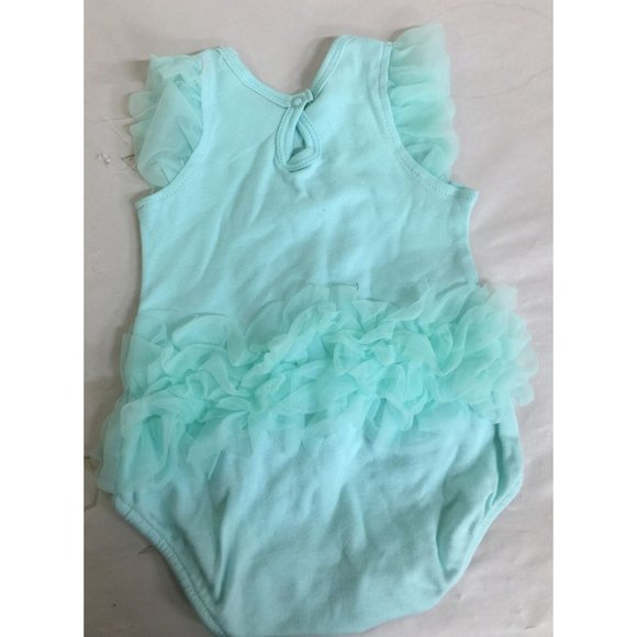 Kyle & Deena 0-3M Baby Girl Blue Onesie With Pink Flower - Picture 2 of 3